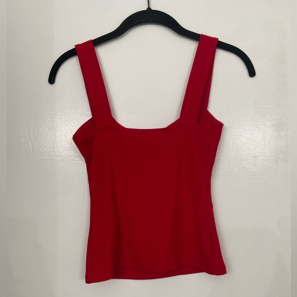 Reformation Canyon Red Square Neck Knit Top Size XS - Picture 3 of 6